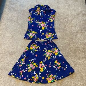 Vintage floral two-piece set